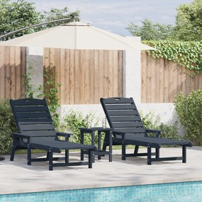 Nyugágy 2 db Tengerészkék 162x53x98.5 cm HDPE