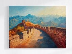Vászonkép Canvas Nagy Fal Kína Hegyek Kilátás Épület Műemlék 100x75