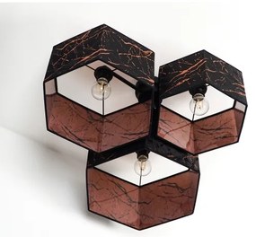 Duolla - Felületre szerelhető csillár ROLLER TRIO HEX 3xE27/15W/230V fekete/réz