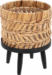 Boho Bézs Virágtartó Fedél Tengerifűből, Lábakon 31,3X25 CM