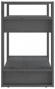 szürke tömör fenyőfa könyvszekrény/térelválasztó 60x35x57 cm