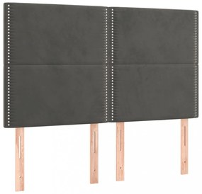 4 db sötétszürke bársony fejtámla 72 x 5 x 78/88 cm