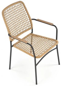 Baltar étkezőszék, rattan / fekete