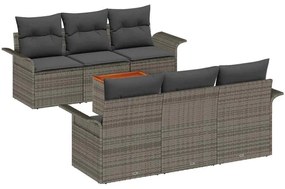 vidaXL Kerti Kanapé Szett párnával 7 pcs Szürke polirattan