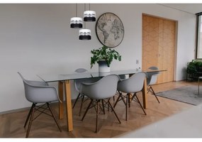 Csillár zsinóron CORAL 3xE27/60W/230V fekete/fehér/króm átm. 45 cm