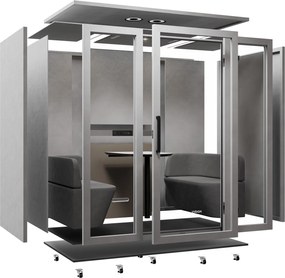 INBOX akusztikai irodai fülke 4 személyes, 2200 × 2200 × 1220 mm