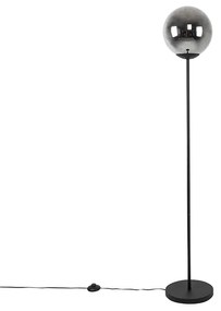 Art Deco állólámpa fekete füstüveggel - Pallon