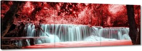 Vászonkép 150x50 Vörös vízesés Kaszkád