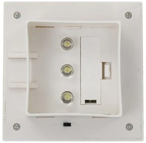 6 db négyszögletes fehér kültéri napelemes LED lámpa, 12 cm