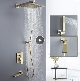 Zuhanypanel EYN PT04042 falba süllyesztett kivitelben, LED-világítással, többféle színváltozatban, például krómban és matt — 40 cm — Mozgatható