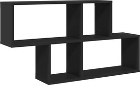vidaXL fekete szerelt fa fali polc 100 x 20 x 53 cm