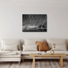 Fekete-fehér kép egy csillagos ég (üvegen) (70x50 cm)