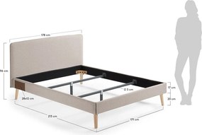 Lydia bézs kétszemélyes ágy, 160 x 200 cm - Kave Home