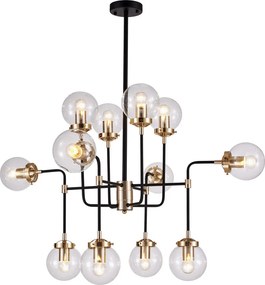COSMOLIGHT P12826BR BOSTON Glamour Csillár Sárgaréz, Átlátszó E27 IP20