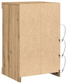 LED világítással ellátott oldalszekrény, kézműves tölgy 41x37x67 cm