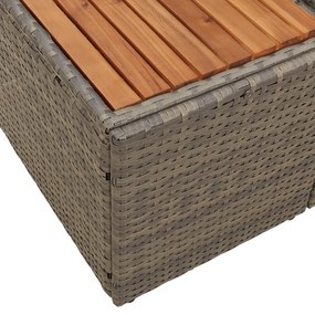 2 személyes kertigarnitúra tárolóval és párnákkal szürke poli rattan