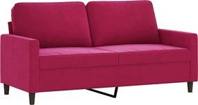 vidaXL kétszemélyes bordó bársony kanapé 140 cm