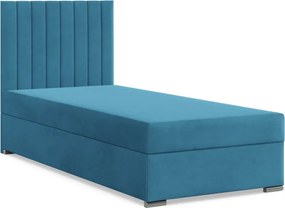 Agen egyszemélyes ágy, bársony, ágyneműtartóval, zöld