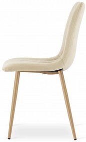 Étkezőgarnitúra 1 + 4, fehér étkezőasztal ADRIA 120x80 cm + krémszínű bársonyszék LAVA