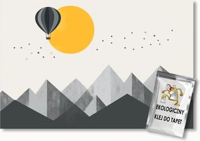 Fotótapéta Flizelina Gyerekek Tájkép Hegyek Nap Madarak Léggömb 300x210 ragasztó