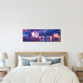 Kép - Bolygók a vízen (órával) (90x30 cm)