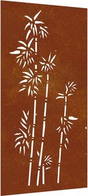 vidaXL bambuszmintás corten acél kerti faldísz 105 x 55 cm