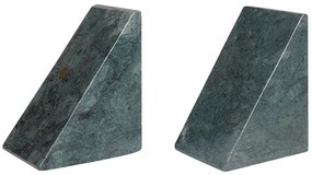 Sötétzöld márvány könyvtámasz kétdarabos szettben ARIDEA Beliani