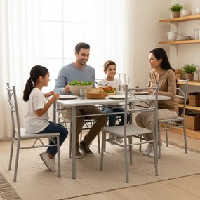 PAUL étkezőgarnitúra, 5 részes, bársony fehér Jurhan