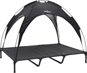 vidaXL Kutyafekhely Fekete 122 x 93 x 106,5 cm Acél