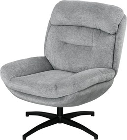 HOMCOM Forgószék Széles Üléssel, Beépített Karfával, Kárpitozott Relaxfotel Víztaszító Chenille Hatással, Acél Lábbal, Nappalihoz, Szürke | Aosom