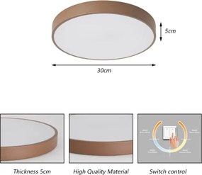 Brilagi - POOL LED mennyezeti lámpatest 36W/230V 3000/4000/6000K 30 cm barna