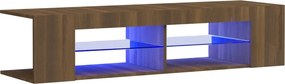 vidaXL barna tölgyszínű TV-szekrény LED-világítással 135 x 39 x 30 cm