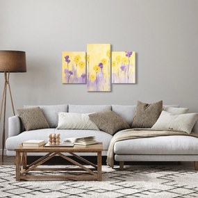 Kép - Lila és sárga virágok (90x60 cm)