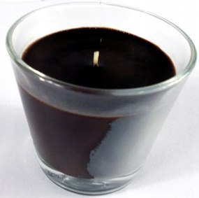 Illatos gyertya lámpás, barna, 9x8,5 cm, üvegben.