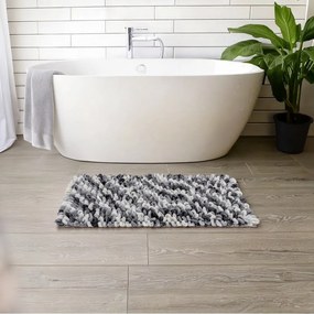 Szürkéskék textil fürdőszobai kilépő 60x90 cm Lerici – Wenko