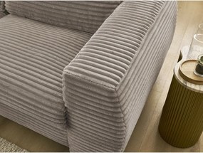 Szürkésbarna kordbársony kanapé mindennapos alvásra-kinyitható 220 cm Hugo – Bobochic Paris