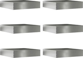 vidaXL Fűszegélyezés 6 pcs Ezüst 60 x 60 x 13 cm Horganyzott acél