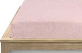 MOLTON fleece gumis lepedő világosrózsaszín 180 x 200 cm