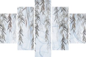 Kép - Fűzfa gallyak kék alapon (150x105 cm)