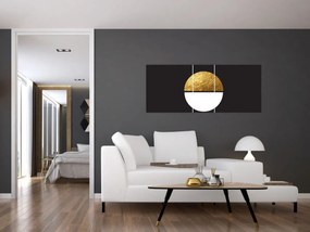 Kép - Absztrakció arany és fekete N⁰1 (120x50 cm)