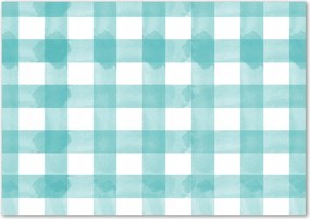 Üveg konyhai panel Kék kockás Ragasztó Ingyenes