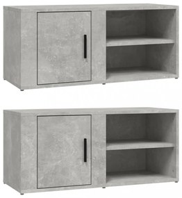 2 db betonszürke szerelt fa TV-szekrény 80x31,5x36 cm