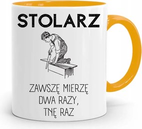 Sárga Bögre Asztalos Ajándék Mindig 2-SZER Mérek fényképes nyomattal