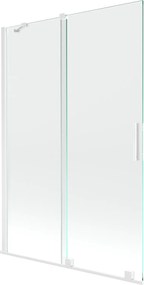 Mexen Velar, 2 szárnyas eltolható kádparaván 120 x 150 cm, 8mm átlátszó üveg, fehér profil, 896-120-000-01-20