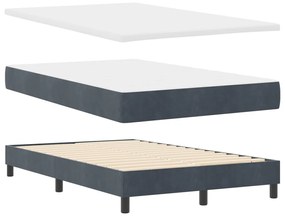 Boxspring Ágy Matraccal Sötétszürke Kicsi Kétszemélyes Bársony