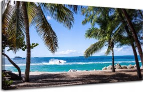 Vászonkép Természet Óceán pálmafák tengerpart 120x60