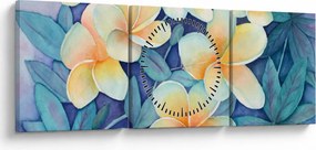 Kép - trópusi bokrok (órával) (90x30 cm)