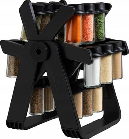 Fűszertartó Forgatható Fűszertartó Állvány 18 db-os