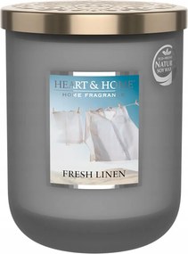 Nagy Gyertya Heart &amp; Home Fresh Linen Szója Illatgyertya
