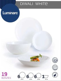 Luminarc DIWALI üveg étkészlet 19 részes 6 személyes fehér